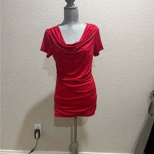 Carmen Marc Valvo Vibrant Red Top
